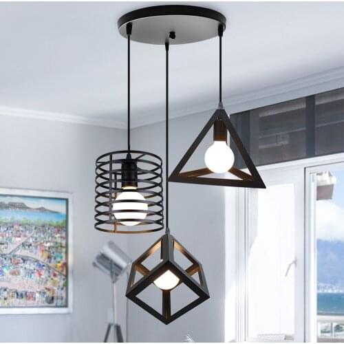 3 Heads Industrial Vintage Pendant Light Modern LED Ceiling Chandelier Lamp for Home Kitchen Hanging Lighting Fixture Luminaries