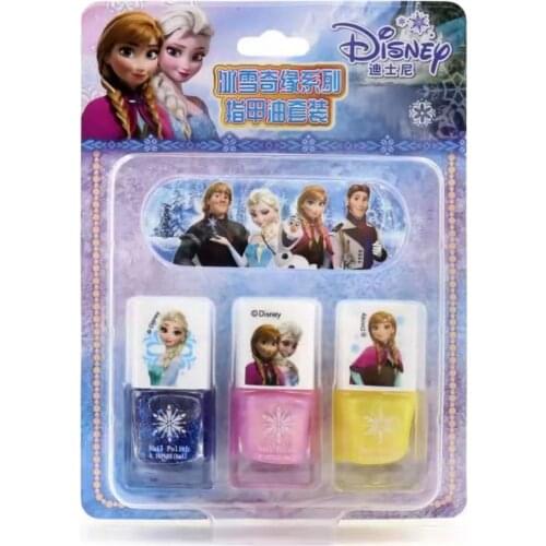 3 Pcs/set Disney Frozen Snow White Princess Sofia Childrens Nail Polish Cartoon Anime Figure Waterproof Nails Polish Kids Gifts
