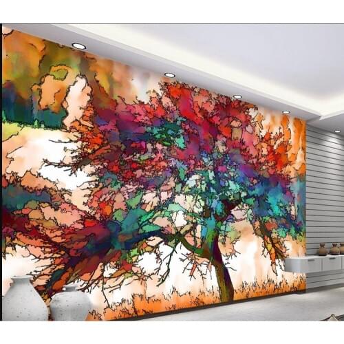 3d mural wallpaper Custom photo wallpaper Large 3D Stereo romantic abstract backdrop trees