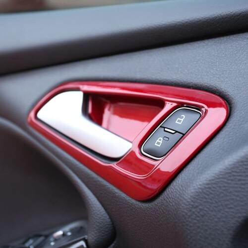 Car Interior Inner Door Handle Protection Cover Door Bowl Trim Sticker for Ford Focus 3 4 2015 - 2017 LHD Accessories