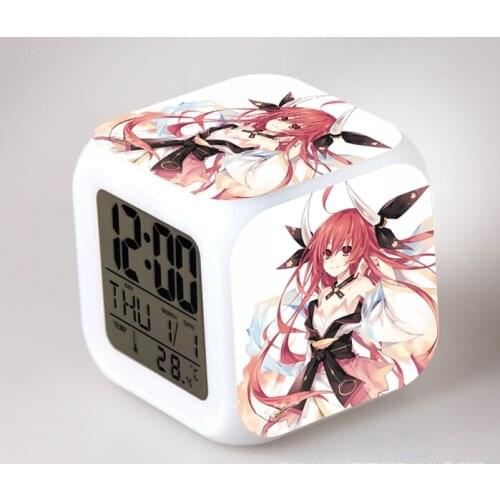 Japanese Anime DATE A LIVE LED 7 Color Flash Digital Alarm Clocks Kids Night Light Bedroom Clock