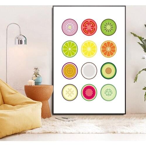Nordic Decor Home Art Scandinavian Style Fruit and Vegetables Poster Canvas Painting Wall Decor Picture For Kitchen Living Room