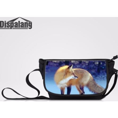Dispalang Fox Prints Messenger Bags For Girls Boys Teenagers Crossbody Bag For Casual Travel Women Canvas Shoulder Bag Satchel