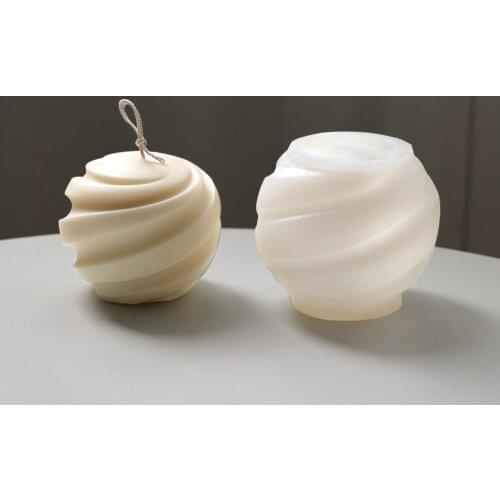 Spiral ball Candle Mold DIY silicone Wax Soap Making tool home room desktop decoration Spiral Ball Shape aroma Candle mould