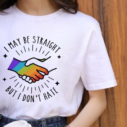 ZOGANKIN Lgbt Harajuku Rainbow Gay Pride T Shirt Women Lesbian Cartoon T-shirt Graphic Casual Tshirt Fashion Tops Tee