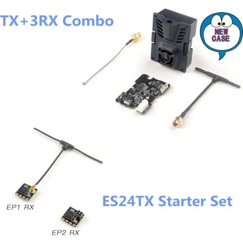 HappyModel 2.4G ExpressLRS ELRS Starter Set ES24TX 2.4G Micro TX with 3PCS 2.4G EP1 EP2 RX for RC FPV Long Range RC Drones