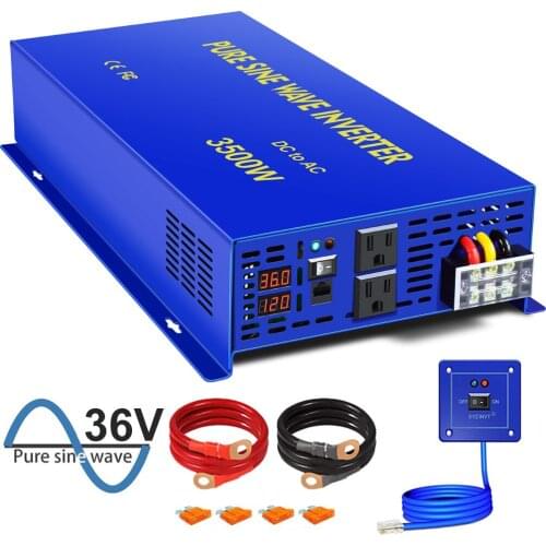 3500W Pure Sine Wave Inverter 12v 24v 36v 48v DC TO AC 110V 220V 220v 230v Off Grid System Car Battery Solar Inverters
