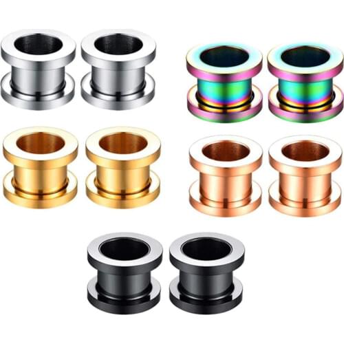 JUNLOWPY Screw Stretcher Ear Tunnels Wholeasales 1.6-10mm Earrings Gauges Flesh Tunnels Ear Plugs Piercing Expander Plugs