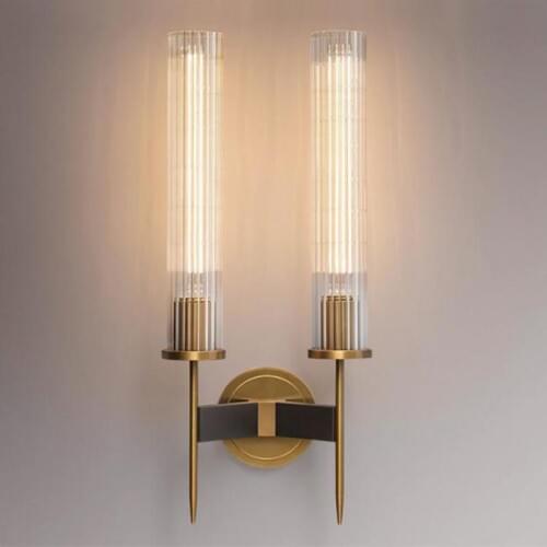 Indoor Large Led Glass tube Wall Lamp for Living Room bedside lamp Nordic hotel Copper Wall sconce Lights For Home led Arandela