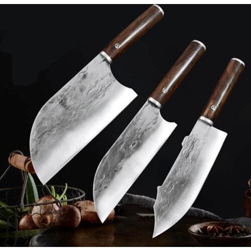 Forged Kitchen Knife Stainless Manganese Steel Meat Slices Butcher Knife Hammer Cut Dual-purpose Knife Kitchen Knives