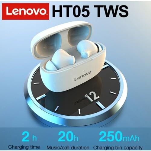 Lenovo HT05 TWS Earphone Wireless Bluetooth Headphones IPX5 Waterproof Mini Sports Gaming Headset Hifi Stereo Bass With Micphone