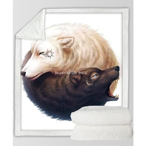 Dream Catcher Art Wolf Velvet Plush Sofa Blanket Moon Eclipse Cartoon Throw Blanket 3d Custom Print Thin Quilt Bedding 150x200cm