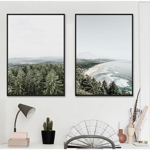 Seascape Nordic Decorative Canvas Painting Living Room Mural Porch Hanging Oil Painting Natural Scenery Wall Art Home Decor
