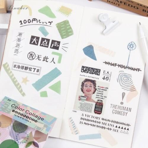 XINAHER 30pcs/bag Vintage geometric graffiti text PET sticker package DIY diary decoration sticker album scrapbooking