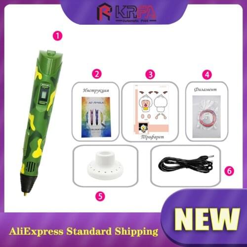 NEW 3D Pen With 50 100 Meter PLA Filament Printing Pen Support ABS and PLA Kids DIY Drawing Pen With LCD Display For Kids Gift