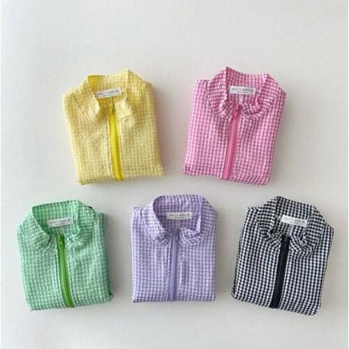 2021 new style boys girls plaid coat fashion summer full sleeve cotton babys coats
