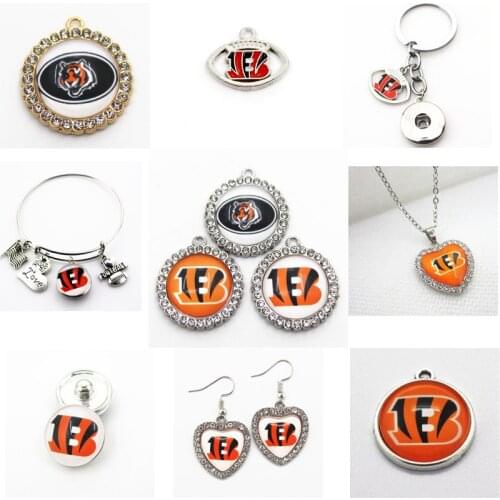 Football Cincinnati Dangle Charms Bengal Mix Style DIY Pendant Bracelet Necklace Earrings Jewelry Making Accessories