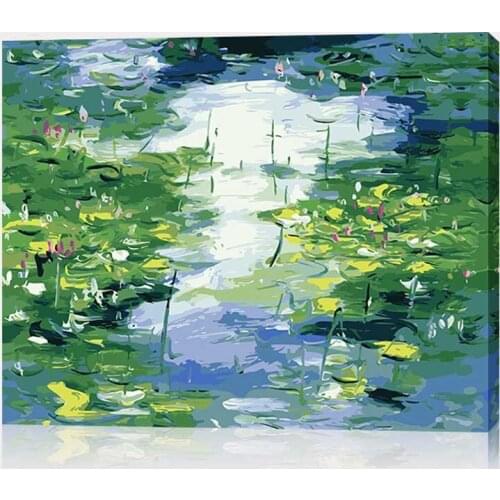 Coloring by numbers Claude Monets paintings Kinds of Water Lilies,impression,Lotus pictures paints by numbers with colors diy