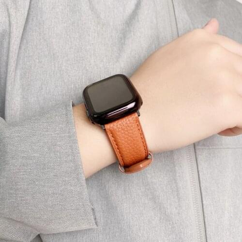 Leather loop for iWatch Band Replacement WatchBand for Apple Watch strap series 4 3 2 1 38mm 42mm 40mm 44mm series 5 6 se