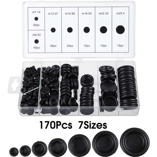 170pcs Rubber Seal Grommets Firewall Hole Plug Car Electrical Wiring Cable Gaskets For Cylinder Valve Water Pipe Pumps