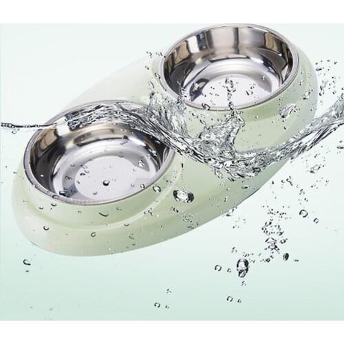 Double Bowls Detachable Food Water Feeding Pet Tableware Stainless Steel Dog Feeder for Cat