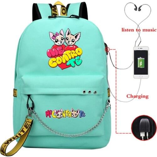 Me Contro Te Backpack Harajuku School Bags for Girls College Students Laptop USB Charging Backpack Casual Travel Rucksack
