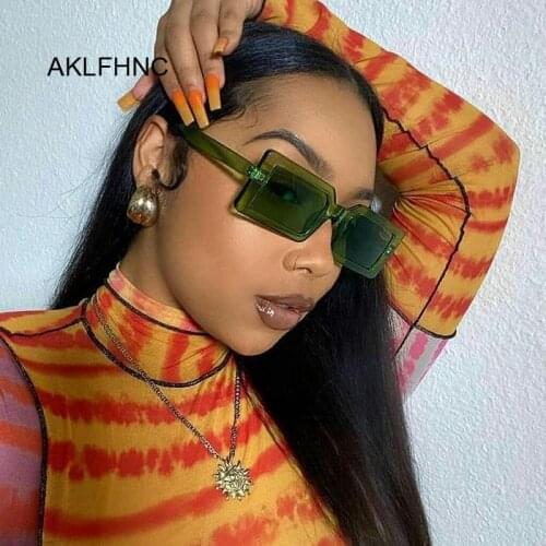 Brand Oval Green Square Sunglasses Women Fashion Designer Sun Glasses Male Female Vintage Purple Ladies Traveling Style Eyewear