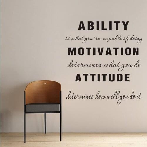 Ability Is What You'Re Capable Of Doing Wall Sticker Motivation Attitude Family Words Wall Decal Inspirational Quote Home Decor