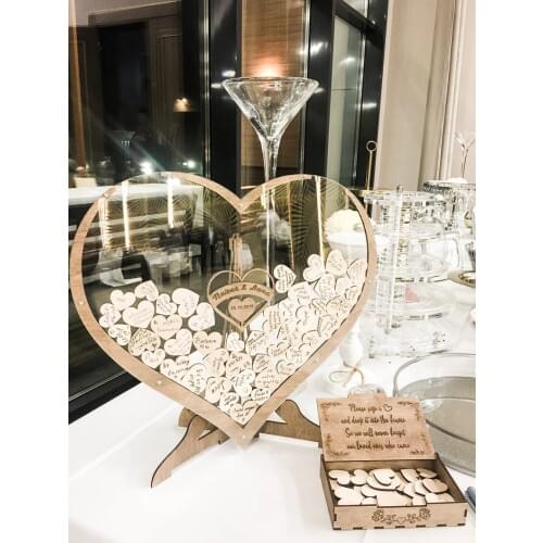 Wedding Guest Book Alternative - Wedding Decor-Drop Heart Guestbook, custom transparent heart wedding sign in drop box