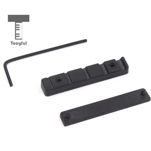 Tooyful 43mm POM Bridge Nuts Replacement Parts with L-Wrench for 5 Strings Acoustic Guitar Parts