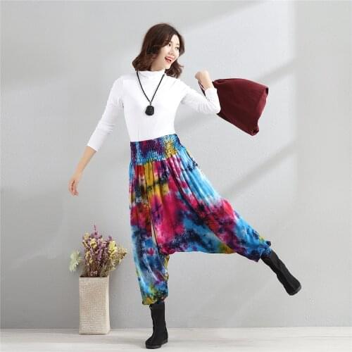 Women Yoga Pant Cotton Linen Nepal Harem Loose Female Running Jogging Fitness Gym Athletic Casual Trouser Sweatpant Sportswear