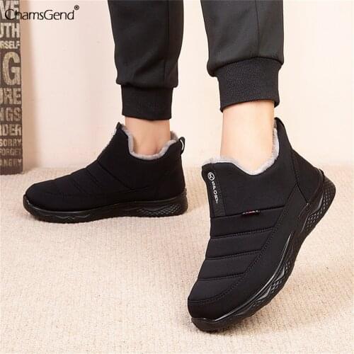 Winter Shoes Men Boots Slip On Warm Plush Winter Sneakers Men Snow Boots Waterproof Ankle Boots Chaussure Homme Footwear