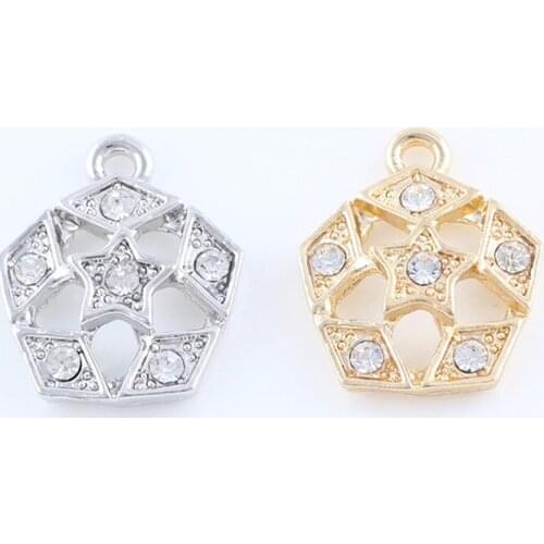18*22mm DIY Accessories Star Charms Pendant Jewelry Silver Gold Color Crystal Superstar Pendant Charms Jewelry Making