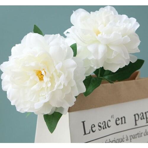 2 Head Wedding Decoration Peony Home Decor Wall With Imitation Fake Silk Flowers Dried Natural Flowers Rose Petals Party Plastic
