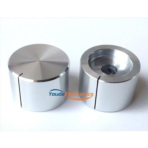 2PCs 22X15mm Silver Aluminium volume potentiometer Knob for Guitar Amplifier 6.0mm