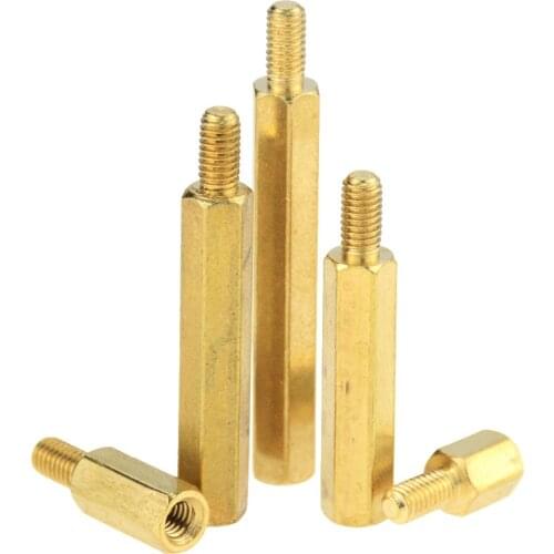 20PCS M2*3-16+3mm Hex Brass Pillars Standoff Circuit Spacer PCB Board Nut Screws Hex Round Single Cylinder Head/Hexagon Pillar