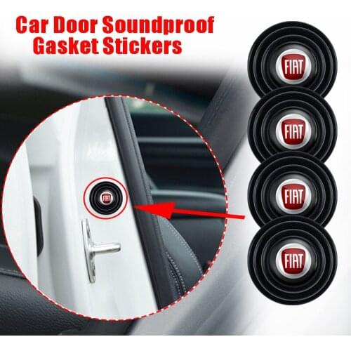 4Pcs PVC Car Door Hood Gasket Stickers Soundproof Emblem For Fiat Panda Bravo Punto Linea Croma 500 Abarth Stilo Ducato Palio