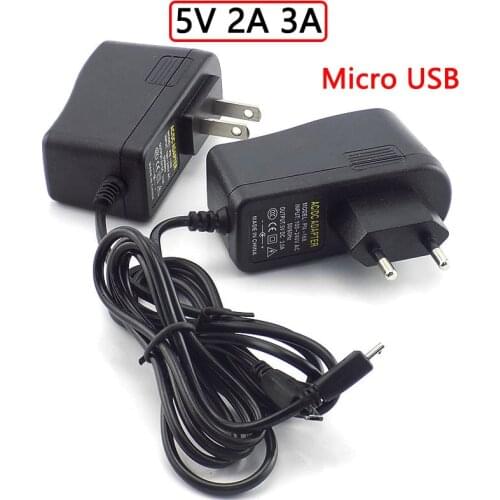 5V Power Adapter 2A 3A Micro USB Power Adapter Supply Charger for Raspberry PI 3 Zero Model B B+ Tablet PC Converter US EU Plug