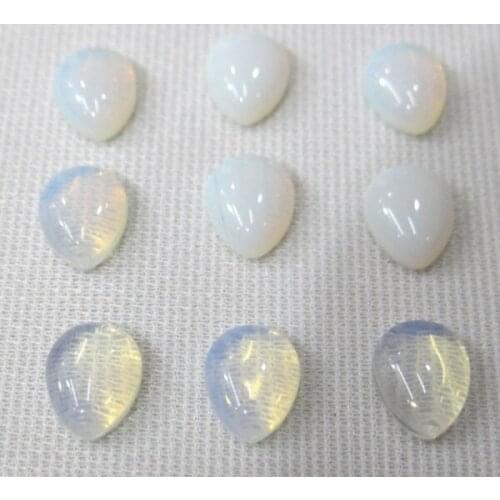50pcs 8x10mm Natural Opalite Stone Water Drop shape no hole Cabochon beads for diy Jewelry Necklace Pendant making Accessorie