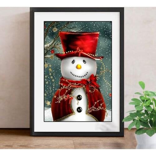 5D DIY Diamond Painting Snowman Full Drill Square Diamond Embroidery Christmas Picture Of Rhinestone Decor Wall Stickers