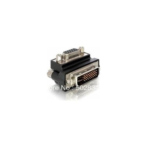 90 Degree 24+5 DVI Male to VGA Female Adapter Converter Connector
