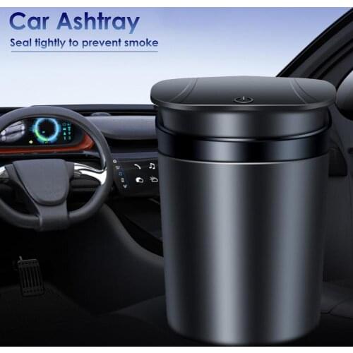 Car Auto Ashtray With Cover Multi-function Vehicle Interior Ashtray Light Storage Case Creative Household Car Interior Supplies
