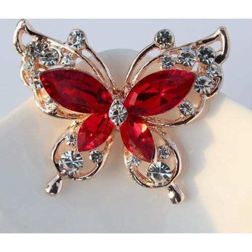Brooch Trendy Beauty Gold Crystal Exquisite Flower Butterfly Insect Brooch Party Gift Womens Dance Party Wedding Brooch