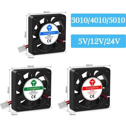 3D printer parts cooling fan 3010 4010 5010 5015 5/12/24V brushless DC fan for radiator cooler sapphire pro