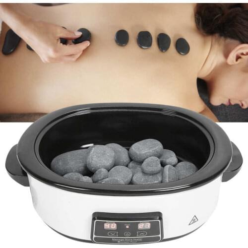 27pcs Handed Hot Compress Volcano Essential Oil SPA Salon Massage Stone Professional Back Tuina Relaxing Tools EU Plug 250V