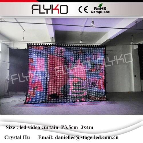Hot products P3.5cm 3x4m RGB3in1 mdx function controller stage backdrops led spacing curtain