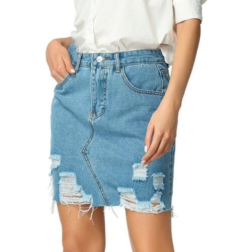 ICCLEK Denim Pencil Skirts