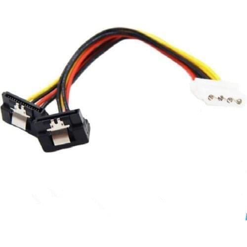 IDE 4Pin Molex Male Female To SATA Dual 2X15Pin Female 90 Degree With shrapnel Splitter Y 1 To 2 extension hard disk Power Cable