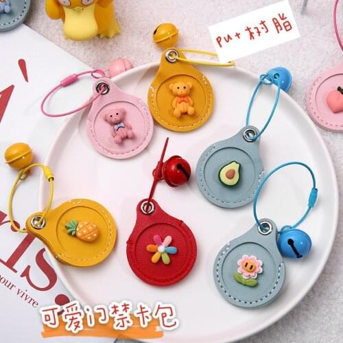 Korean version INS lovely drop access card sleeve mini sensing cell door card buckle elevator card protective sleeve 1pcs