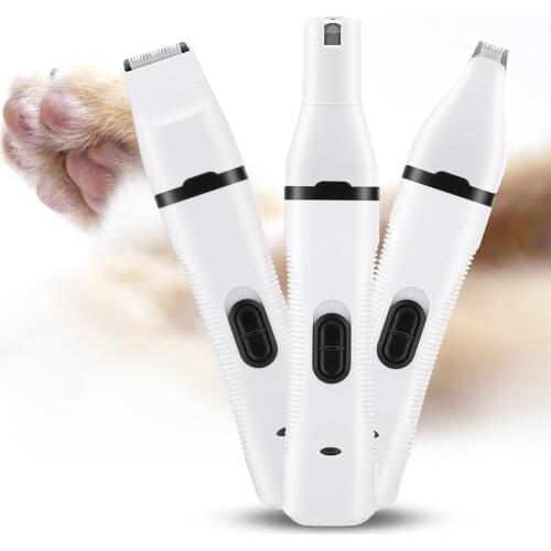 Pet Grooming Machine 3 IN 1 Dog Cat Hair Trimmer Paw Nail Grinder Pets Clippers Foot Nail Cutter USB Dogs Hair Cutting Device